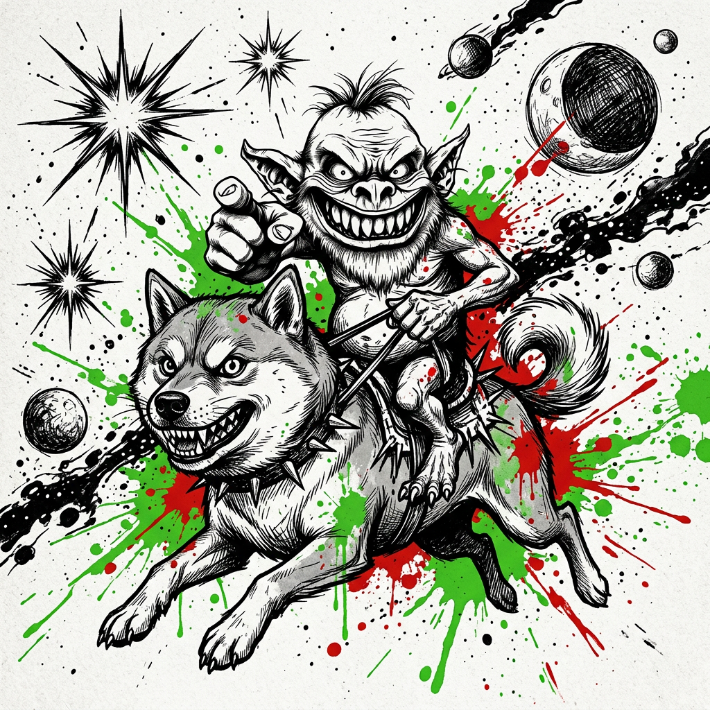 Doge moon ride featuring the same JUNCY character in a different scene