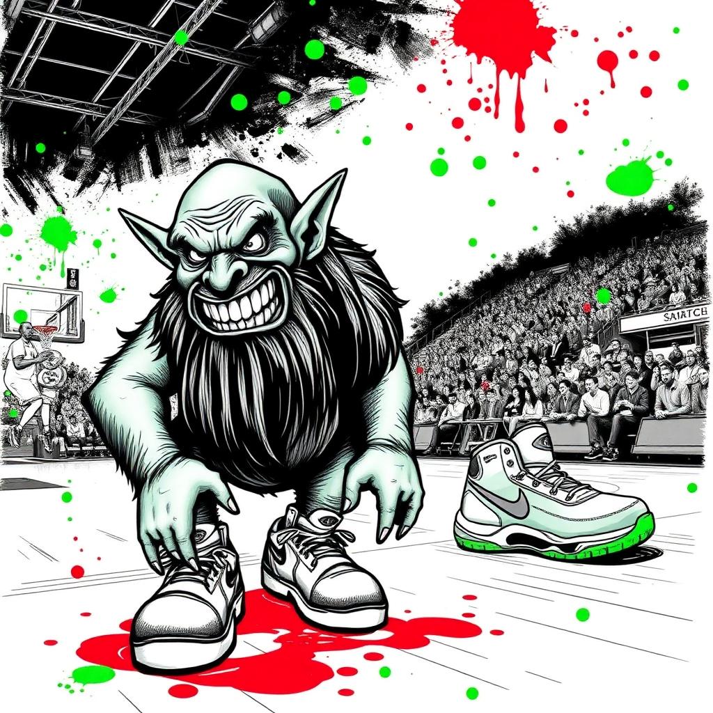 LeBron courtside featuring the same JUNCY character in a different scene